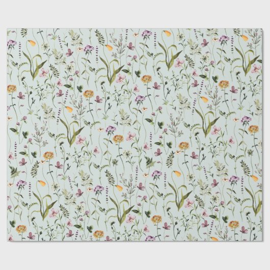 Wildblume Garden Pattern Geschenkpapier (Flach)
