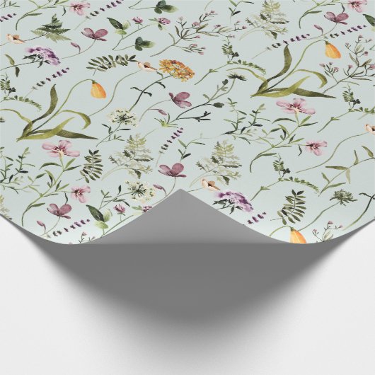 Wildblume Garden Pattern Geschenkpapier (Ecke)