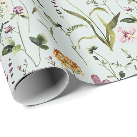 Wildblume Garden Pattern Geschenkpapier (Rolleneckpunkt)