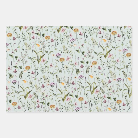 Wildblume Garden Pattern Geschenkpapier Set (Vorderseite 3)