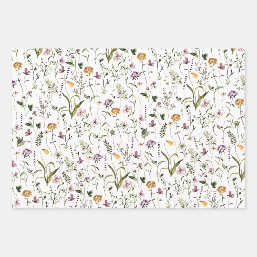Wildblume Garden Pattern Geschenkpapier Set (Vorderseite)