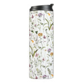 Wildblume Garden Pattern Individuelle Name Thermosbecher (Nach links gedreht)