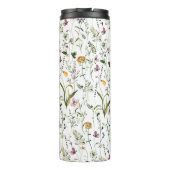Wildblume Garden Pattern Individuelle Name Thermosbecher (Rückseite)
