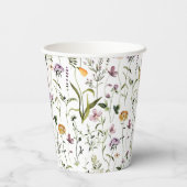 Wildblume Garden Pattern Pappbecher (Rückseite)