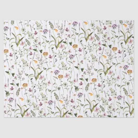 Wildblume Garden Pattern Seidenpapier (Vorderseite)