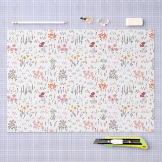 Wildblume Garden Pattern Seidenpapier (Handwerk)