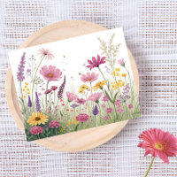 Wildblume Garden Postcard - Rosa, Gelb und Lila