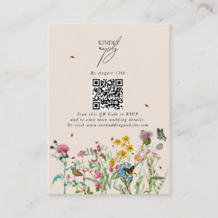 Wildblume Garden QR Code Hochzeit Begleitkarte