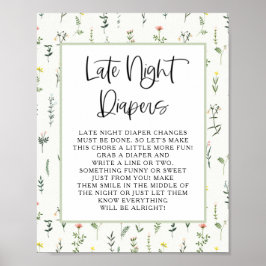 Wildblume Garden Spate Night Diapers Poster