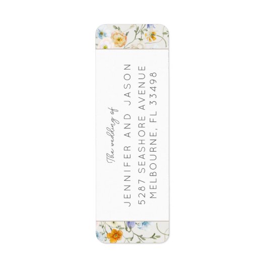 Wildblume Garden Spring Wedding Rücksendeadresse (Vorne)