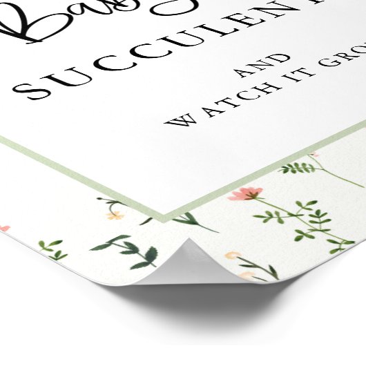 Wildblume Garden Sukkulent Favoriten Zeichen Poster (Ecke)