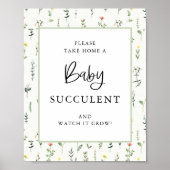 Wildblume Garden Sukkulent Favoriten Zeichen Poster (Vorne)