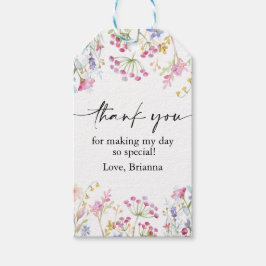 Wildblume Garden Theme Girl Aquarell Geburtstag Geschenkanhänger