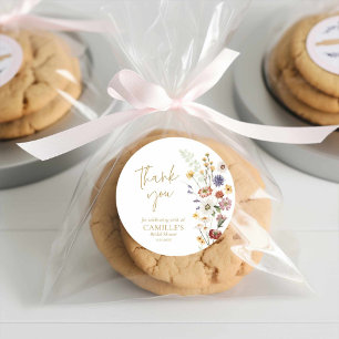 Wildblume Garden Vielen Dank Runder Aufkleber