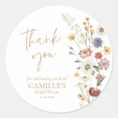 Wildblume Garden Vielen Dank Runder Aufkleber (Vorderseite)