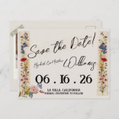Wildblume Garden Vintage Hochzeit Save the Date Postkarte (Vorne/Hinten)