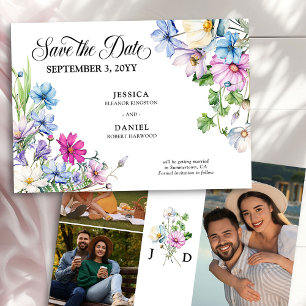 Wildblume Garden Wedding 3 Foto Monogramm Save The Date
