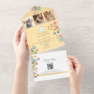 Wildblume Garden Wedding All In One Einladung