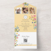 Wildblume Garden Wedding All In One Einladung (Innen Boden)