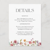 Wildblume Garden Wedding Details Begleitkarte (Vorderseite)