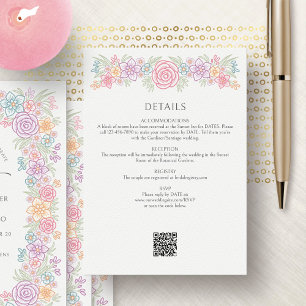 Wildblume Garden Wedding Details Begleitkarte