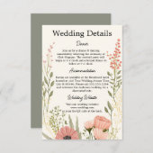 Wildblume Garden Wedding Details QR Begleitkarte (Vorne/Hinten)