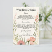 Wildblume Garden Wedding Details QR Begleitkarte (Stehend Vorderseite)