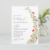 Wildblume Garden Wedding Einladung (Stehend Vorderseite)