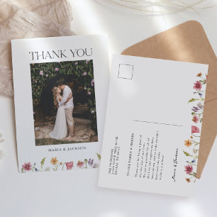 Wildblume Garden Wedding Foto Vielen Dank Postkarte