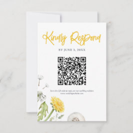 Wildblume Garden Wedding QR Code RSVP Karte