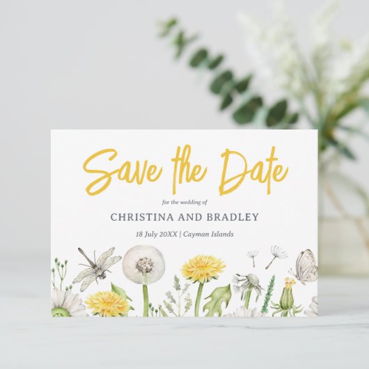 Wildblume Garden Wedding Save The Date (Stehend Vorderseite)