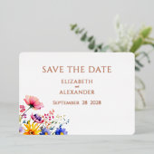 Wildblume Garden Wedding Save the Date Folieneinladung (Stehend vorne)