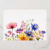 Wildblume Garden Wedding Save the Date Folieneinladung (Rückseite)