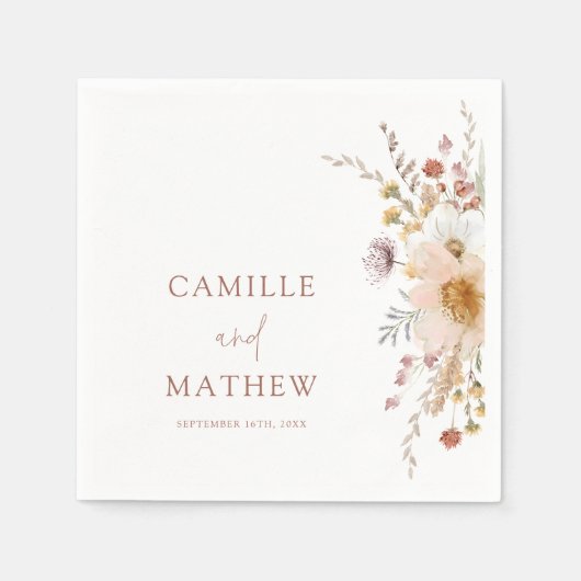 Wildblume Garden Wedding Serviette (Vorderseite)