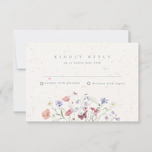 Wildblume Garden Wedding UAWG RSVP Karte (Vorderseite)