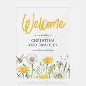 Wildblume Garden Wedding Willkommen Mattiert Acrylschild (Vorderseite)