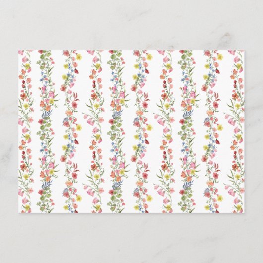 Wildblume Garden Whimsical Brautparty Rezept Begleitkarte (Rückseite)