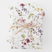Wildblume Garden White Floral Geschenkpapier Set (Beispiel)