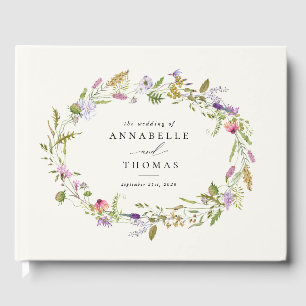 Wildblume Garden Wreath Grüne Hochzeit Gästebuch