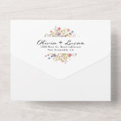 Wildblume Garden Wreath Wedding All In One Einladung (Rückseite)