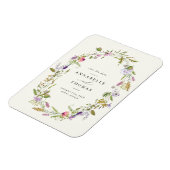 Wildblume Garden Wreath Wedding Save the Date Magnet (Linke Seite)