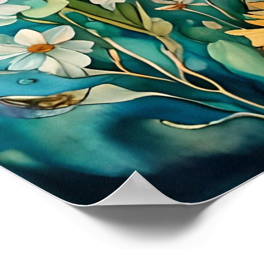 Wildblume Garten Schatztruhe Poster (Ecke)