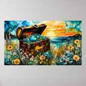 Wildblume Garten Schatztruhe Poster (Vorne)