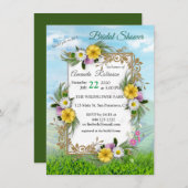 Wildblume Garten unter dem Sonnenschein Einladung (Vorne/Hinten)