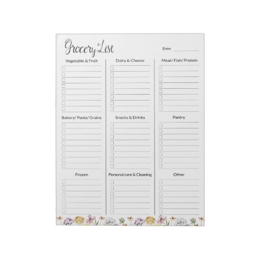 Wildblume Gartengarten Notizblock (Rotiert)