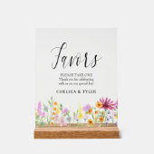 Wildblume-Gastgeschenk Hochzeit Acrylschild (Vorderseite)