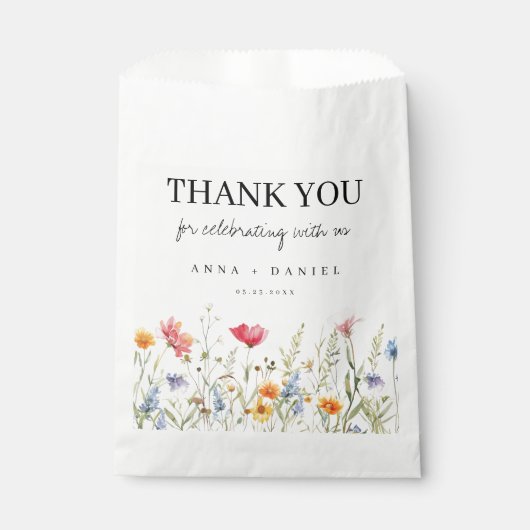 Wildblume Gastgeschenk Hochzeit Geschenktütchen (Vorderseite)