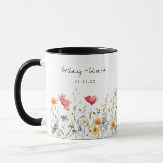 Wildblume Gastgeschenk Hochzeit Kaffee Tasse (Links)
