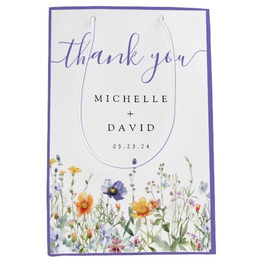 Wildblume Gastgeschenk Hochzeit Mittlere Geschenktüte (Vorderseite)