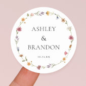 Wildblume Gastgeschenk Hochzeit Umschlag Aufkleber